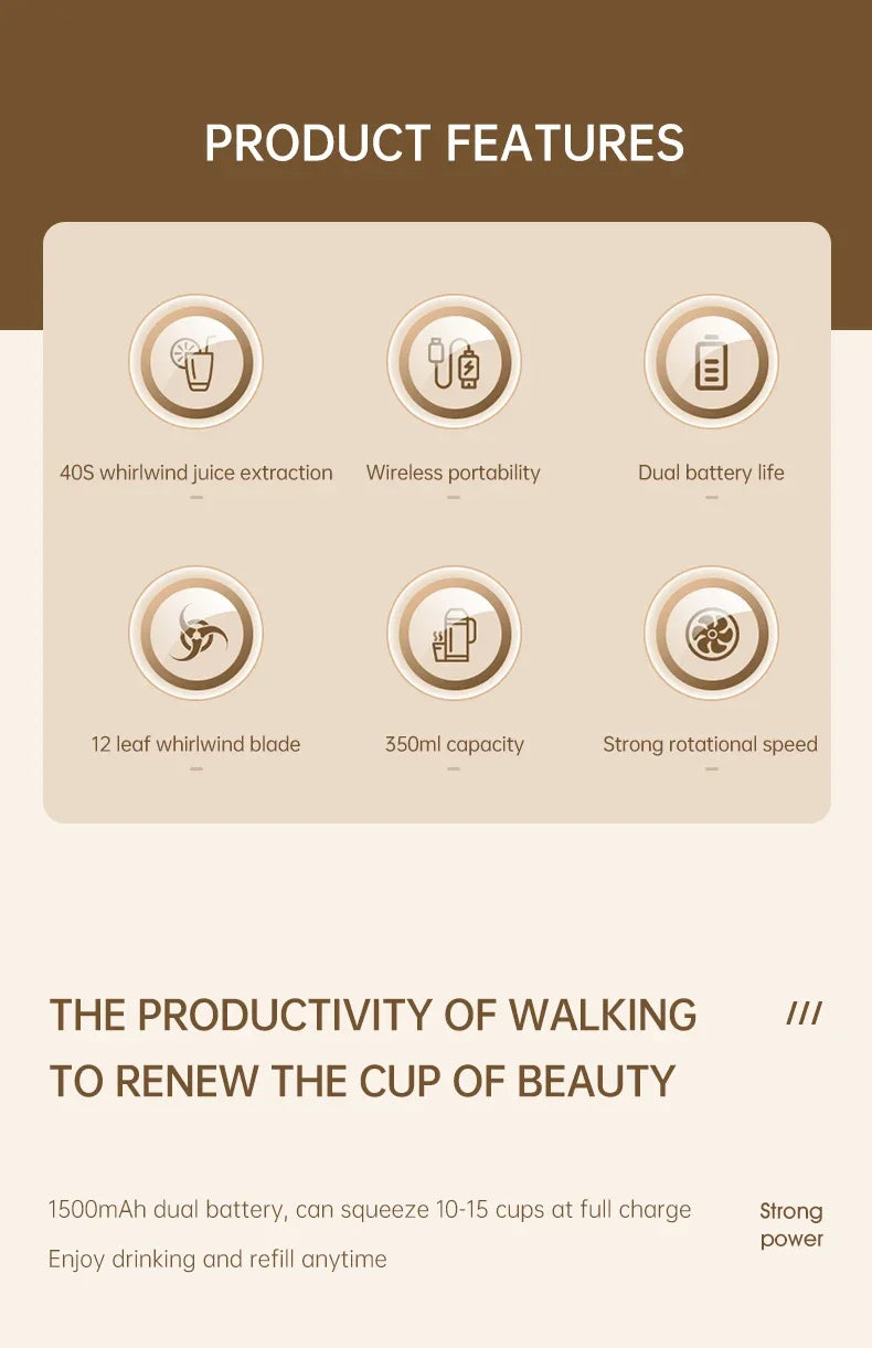 BlendEase 12-Blade Portable Juicer